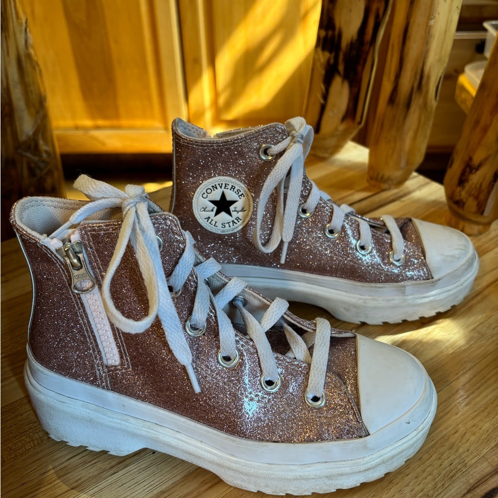 Converse Rose Gold Glitter High-Tops